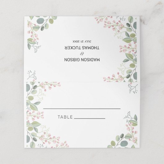 Carte De Placement Eucalyptus Feuilles (Extérieur déplié)