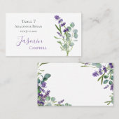Carte De Placement Eucalyptus Foliage Lavande Mariage (Devant / Derrière)