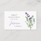 Carte De Placement Eucalyptus Foliage Lavande Mariage (Devant)