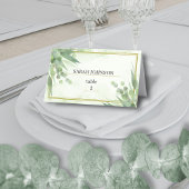 Carte De Placement Eucalyptus Mariage de feuillage vert or