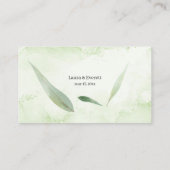 Carte De Placement Eucalyptus Mariage de feuillage vert or (Dos)