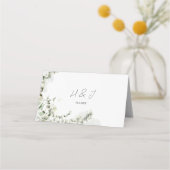 Carte De Placement Eucalyptus mariage Vert Élégant (Dos)