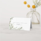 Carte De Placement Eucalyptus mariage Vert Élégant (Devant)
