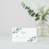 Carte De Placement Eucalyptus moderne Aquarelle Mariage de script noi (Debout devant)