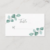 Carte De Placement Eucalyptus moderne Aquarelle Mariage de script noi (Devant)