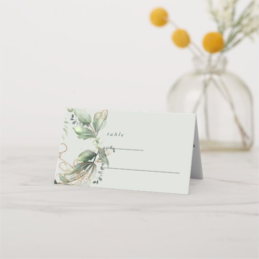 Carte De Placement Eucalyptus paisible Elégant verre de mer vert bris (Dos)