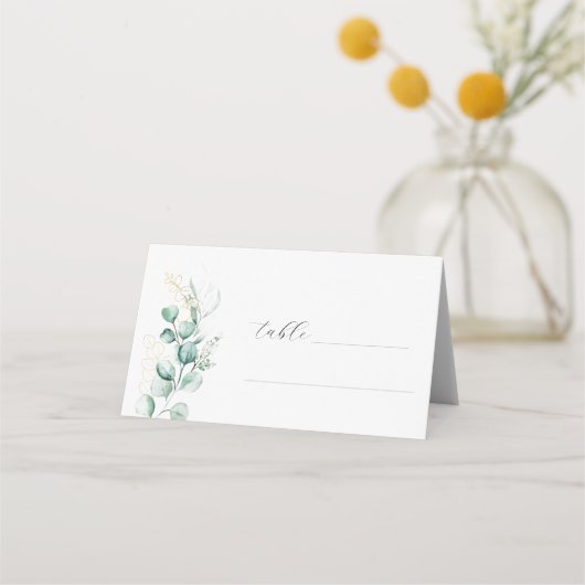 Carte De Placement Eucalyptus Rustic Greenery Mariage (Devant)