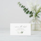 Carte De Placement Eucalyptus sauge vert or mariage enregistrer la da (Debout devant)