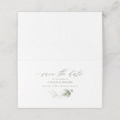 Carte De Placement Eucalyptus sauge vert or mariage enregistrer la da (Extérieur déplié)