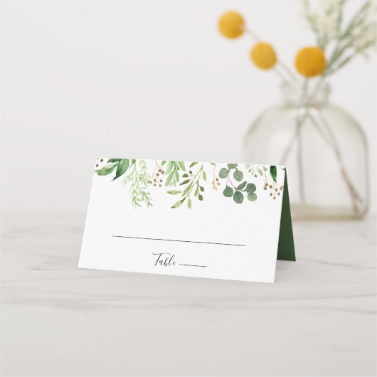 Carte De Placement Eucalyptus Simple Brown Floral Mariage Carte Place (Devant)