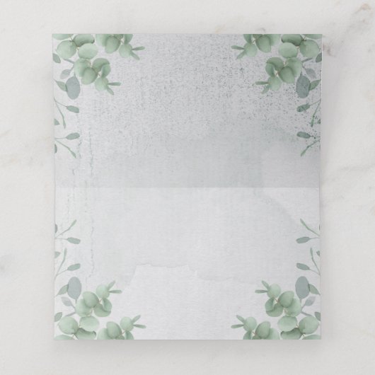 Carte De Placement Eucalyptus Simple Plaque propre Table Script (Intérieur déplié)