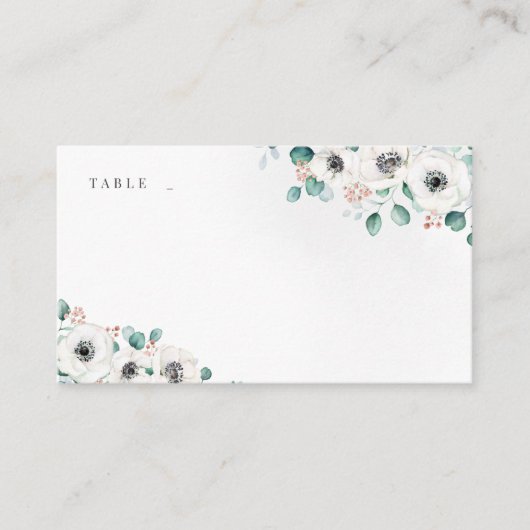 Carte De Placement Eucalyptus Verdure anémonique floral rustique mari (Devant)