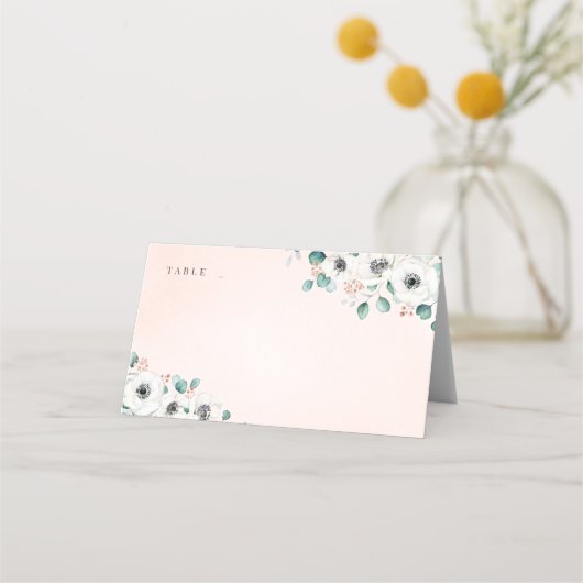Carte De Placement Eucalyptus Verdure anémonique floral rustique mari (Devant)