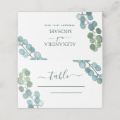 Carte De Placement Eucalyptus Verdure Aquarelle Mariage botanique (Extérieur déplié)