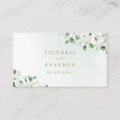 Carte De Placement Eucalyptus Verdure blanc floral rustique mariage (Dos)