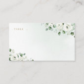 Carte De Placement Eucalyptus Verdure blanc floral rustique mariage (Devant)