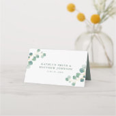 Carte De Placement Eucalyptus Verdure Moderne Élégant Mariage d'été (Dos)