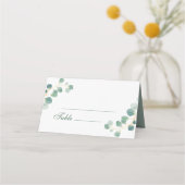 Carte De Placement Eucalyptus Verdure Moderne Élégant Mariage d'été (Devant)