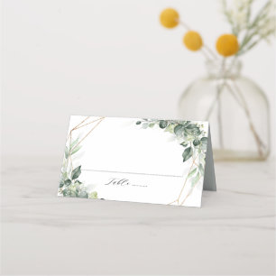 Carte De Placement Eucalyptus Verdure Rustique Mariage géométrique
