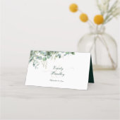 Carte De Placement Eucalyptus vert émeraude Sage Aquarelle verte (Dos)