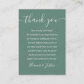 Carte De Placement Eucalyptus Vert Mariage de script moderne Merci (Devant)