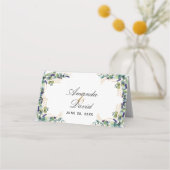 Carte De Placement Eucalyptus vert noms or mariage (Dos)