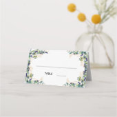 Carte De Placement Eucalyptus vert noms or mariage (Devant)