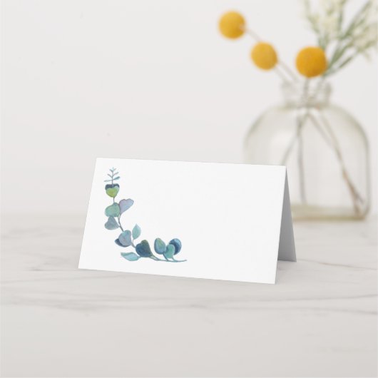 Carte De Placement Eucalyptus Vierge Pour Mariage Écrit à la Main (Devant)