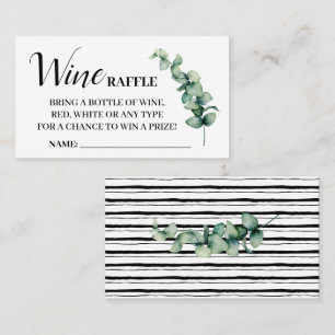 Carte De Placement Eucalyptus Wine Raffle Fête des mariées de la cart