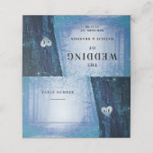 Carte De Placement Evermore | Forêt enchantée | Numéro de table bleue (Extérieur déplié)