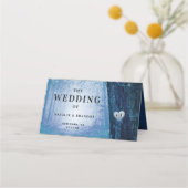 Carte De Placement Evermore | Forêt enchantée | Numéro de table bleue (Dos)