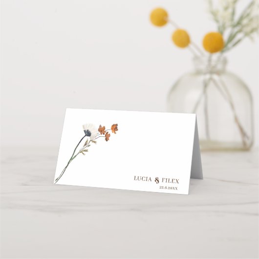 Carte De Placement Exemple d'un Mariage Fleur sauvage (Dos)