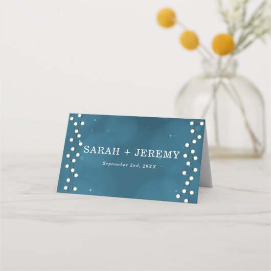 Carte De Placement Fairy Bokeh String Lumières Garland Mariage (Dos)