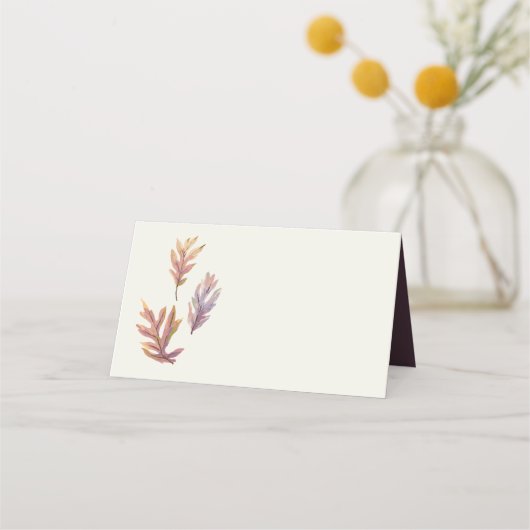 Carte De Placement Fall laisse simple élégant Thanksgiving (Devant)