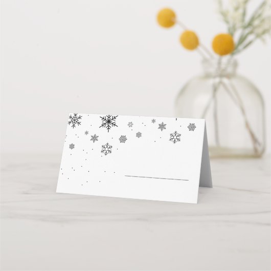 Carte De Placement Falling Snowflakes - Ski moderne Mariage d'hiver (Devant)
