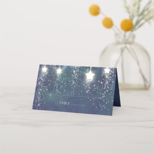 Carte De Placement Falling Stars Blue Summer Night Mariage (Devant)