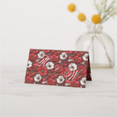 Carte De Placement Fancy Anemones Flower Fall Wedding (Dos)