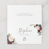 Carte De Placement Fancy Classic Fleurs Mariage  (Extérieur déplié)