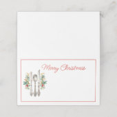 Carte De Placement Fancy Holiday Silverware Joyeux Noël (Extérieur déplié)