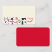 Carte De Placement Fantaisie Chats Saison Être Joyeux Vacances (Devant / Derrière)
