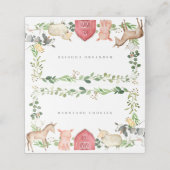 Carte De Placement Farm Animals Buffet Food Labels (Extérieur déplié)