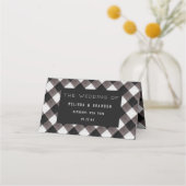 Carte De Placement Farmhouse Buffalo Plaid Check Mariage Numéro de ta (Dos)