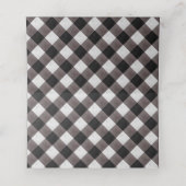 Carte De Placement Farmhouse Buffalo Plaid Check Mariage Numéro de ta (Intérieur déplié)