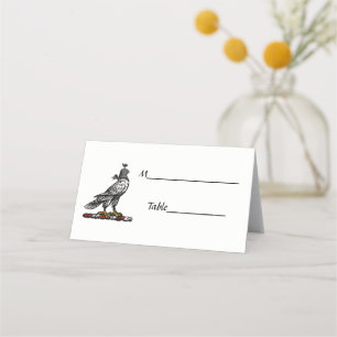 Carte De Placement Faucon de chasse héraldique portant le casque C
