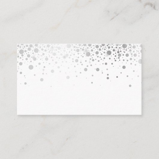 Carte De Placement Faux confettis en feuille d'argent | Moderne (Devant)