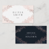 Carte De Placement Faux doré rose or botanique élégant mariage (Devant / Derrière)