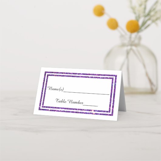 Carte De Placement Faux Double Purple Parties scintillant Trier - Car (Devant)