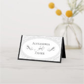 Carte De Placement Faux gaufrage, Calligraphie - Blanc/Noir (Dos)
