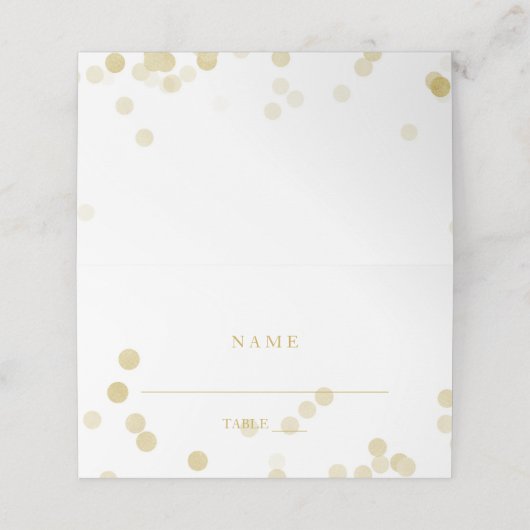 Carte De Placement Faux Gold Confetti (Extérieur déplié)