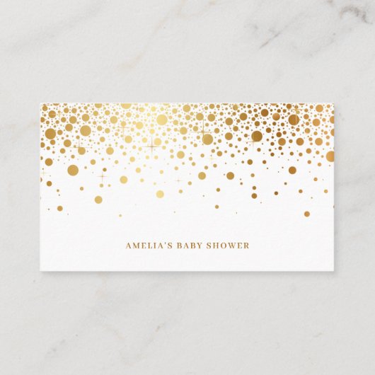Carte De Placement Faux Gold Foil Confetti Points Mariage élégant (Dos)